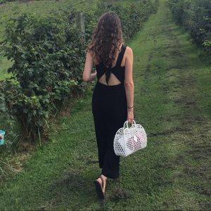 Madewell tie back jumpsuit with pockets